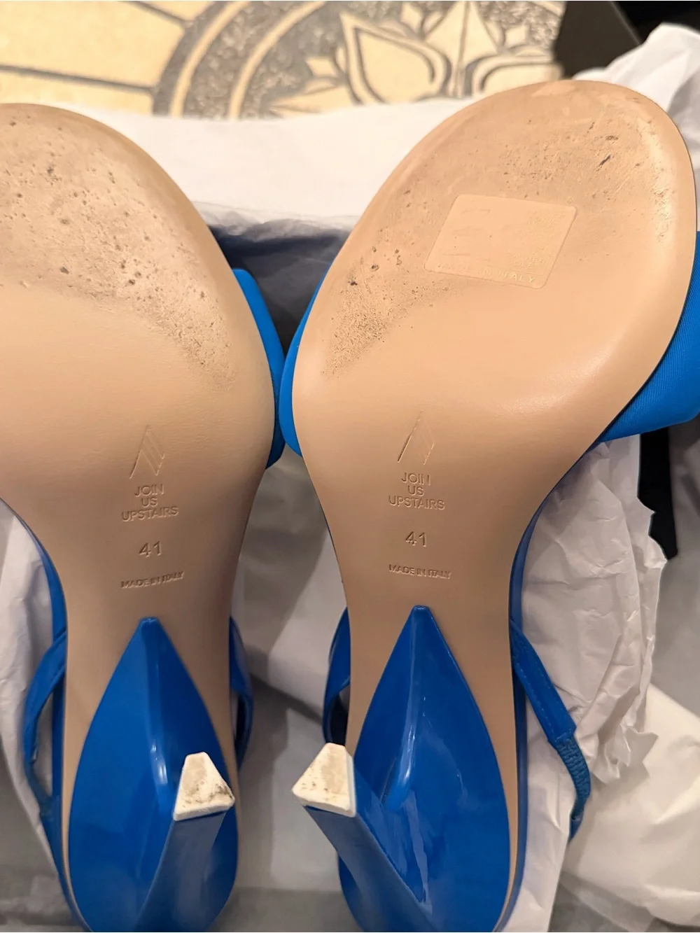 The Attico Electric Blue Open-Toe Slingback Heel